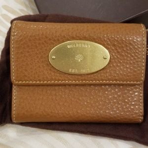 NEW MULBERRY Unisex Calfskin Plain Folding Wallet